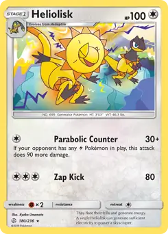 Heliolisk Pokemon card from Cosmic Eclipse