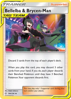 Bellelba & Brycen-Man Pokemon card from Cosmic Eclipse