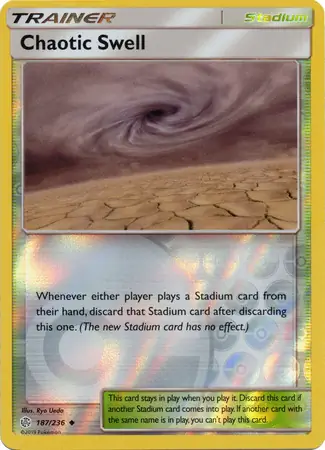 Chaotic Swell Reverse Holo Pokemon card from Cosmic Eclipse