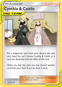 Cynthia & Caitlin Pokemon card from Cosmic Eclipse