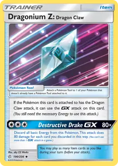 Dragonium Z: Dragon Claw Pokemon card from Cosmic Eclipse