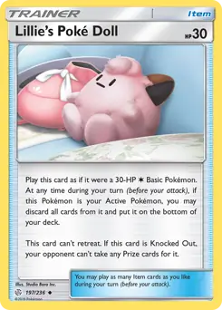 Lillie's Poke Doll Pokemon card from Cosmic Eclipse