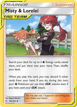 Misty & Lorelei Pokemon card from Cosmic Eclipse