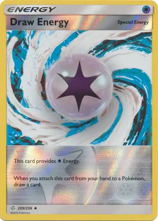 Draw Energy Reverse Holo Pokemon card from Cosmic Eclipse