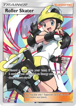 Full Art Roller Skater Pokemon card from Cosmic Eclipse