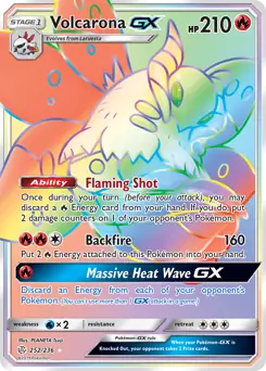 Volcarona GX Secret Pokemon card from Cosmic Eclipse
