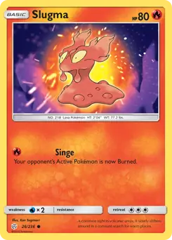 Slugma Pokemon card from Cosmic Eclipse