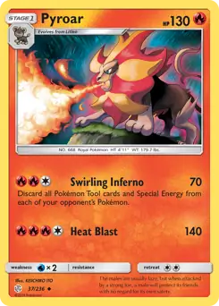 Pyroar Pokemon card from Cosmic Eclipse