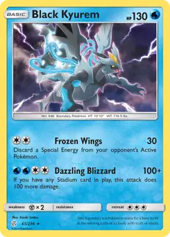 Black Kyurem Pokemon card from Cosmic Eclipse