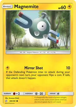 Magnemite Pokemon card from Cosmic Eclipse