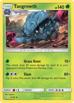 Tangrowth Pokemon card from Cosmic Eclipse