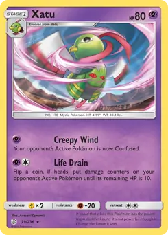 Xatu Pokemon card from Cosmic Eclipse