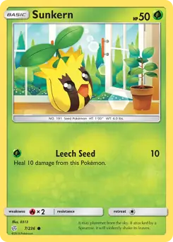 Sunkern Pokemon card from Cosmic Eclipse