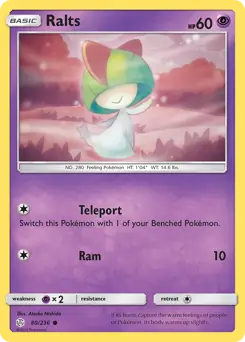 Ralts Pokemon card from Cosmic Eclipse
