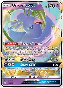 Oricorio GX Pokemon card from Cosmic Eclipse