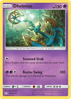 Dhelmise Pokemon card from Cosmic Eclipse