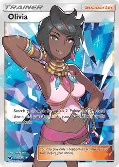 Full Art Olivia Pokemon card from Crimson Invasion