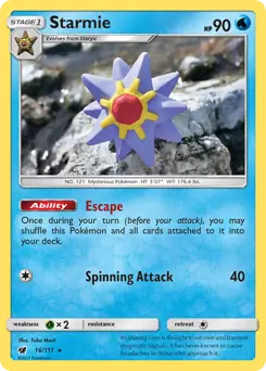 Starmie Pokemon card from Crimson Invasion