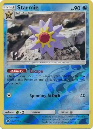 Starmie Reverse Holo Pokemon card from Crimson Invasion