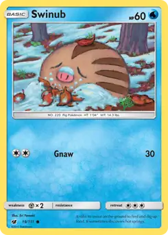 Swinub Pokemon card from Crimson Invasion