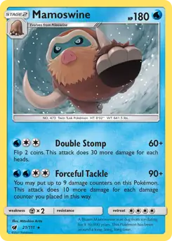 Mamoswine Pokemon card from Crimson Invasion