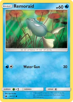 Remoraid Pokemon card from Crimson Invasion