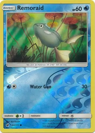 Remoraid Reverse Holo Pokemon card from Crimson Invasion