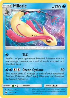 Milotic Pokemon card from Crimson Invasion