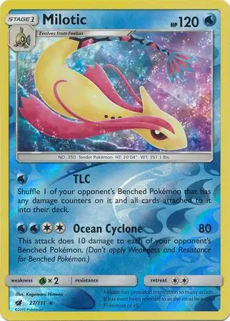 Milotic Reverse Holo Pokemon card from Crimson Invasion