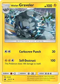 Alolan Graveler Pokemon card from Crimson Invasion
