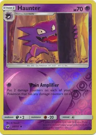Haunter Reverse Holo Pokemon card from Crimson Invasion