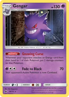 Gengar Pokemon card from Crimson Invasion