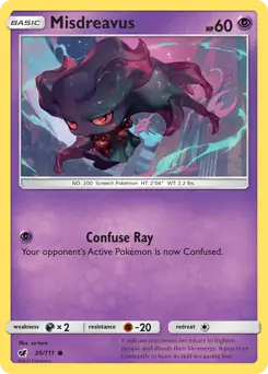 Misdreavus Pokemon card from Crimson Invasion