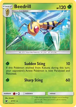 Beedrill Pokemon card from Crimson Invasion
