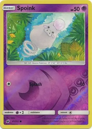 Spoink Reverse Holo Pokemon card from Crimson Invasion