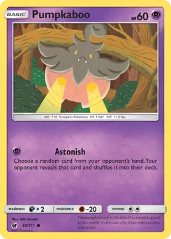 Pumpkaboo Pokemon card from Crimson Invasion