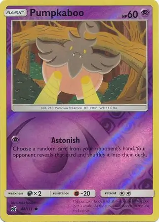 Pumpkaboo Reverse Holo Pokemon card from Crimson Invasion
