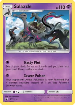 Salazzle Pokemon card from Crimson Invasion