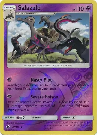 Salazzle Reverse Holo Pokemon card from Crimson Invasion