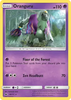 Oranguru Pokemon card from Crimson Invasion
