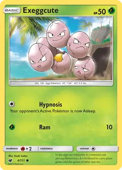 Exeggcute Pokemon card from Crimson Invasion
