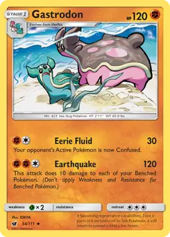 Gastrodon Pokemon card from Crimson Invasion