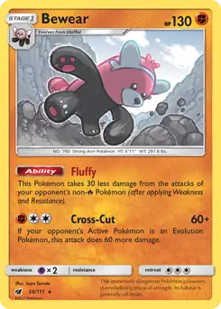 Bewear Pokemon card from Crimson Invasion