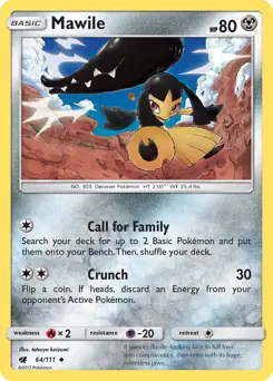 Mawile Pokemon card from Crimson Invasion