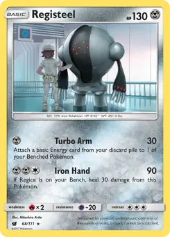 Registeel Pokemon card from Crimson Invasion