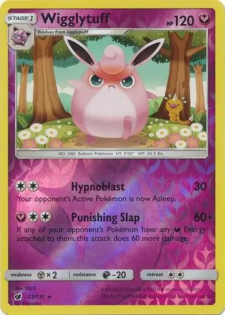 Wigglytuff Reverse Holo Pokemon card from Crimson Invasion