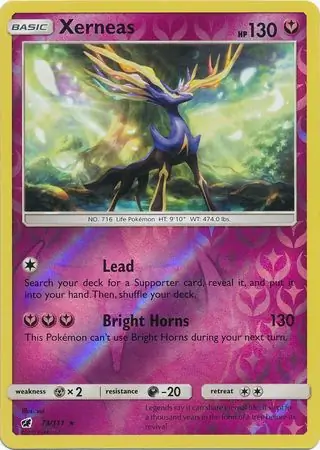 Xerneas Reverse Holo Pokemon card from Crimson Invasion