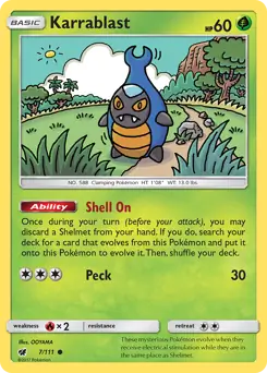 Karrablast Pokemon card from Crimson Invasion