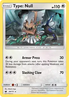 Type: Null Pokemon card from Crimson Invasion
