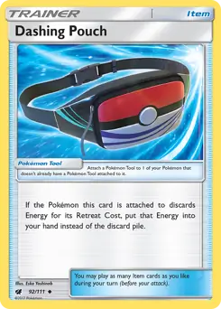 Dashing Pouch Pokemon card from Crimson Invasion